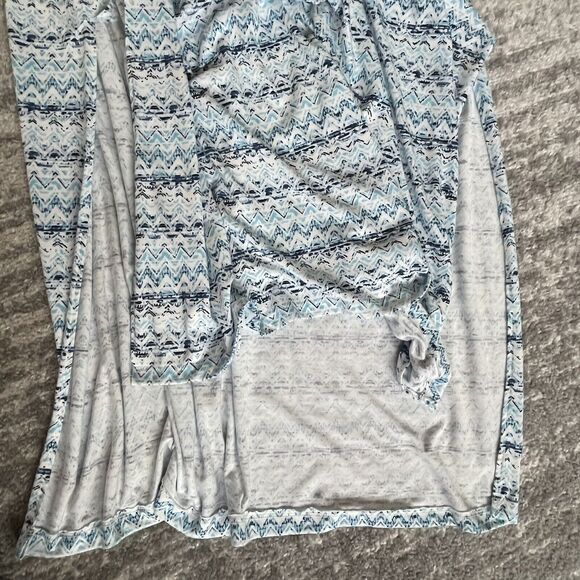 Esmara Blouson Maxi Dress with Overlay Women Size XL Ikat Print Sleeveless Blue - Picture 7 of 15